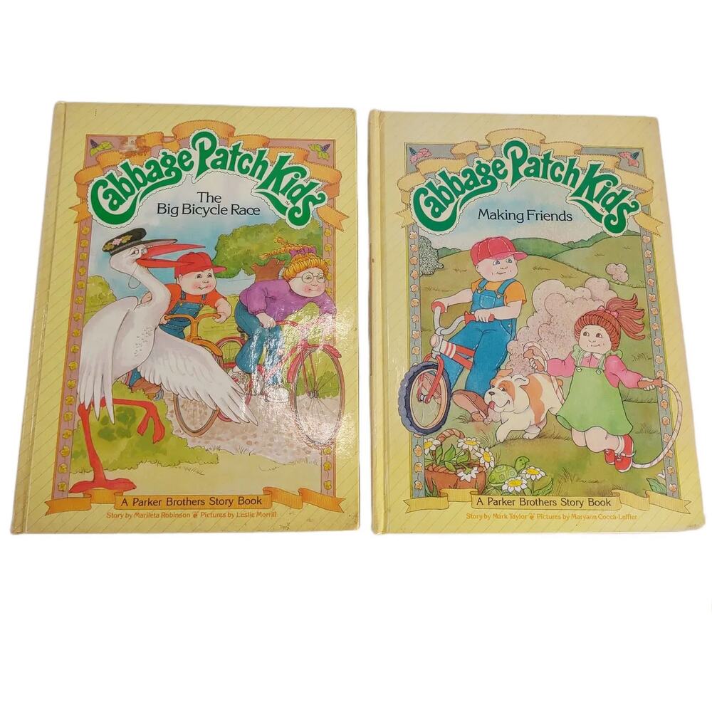 Set of 2 Vintage 1984 CABBAGE PATCH KIDS Hardcover‎ Parker Brothers Story Books